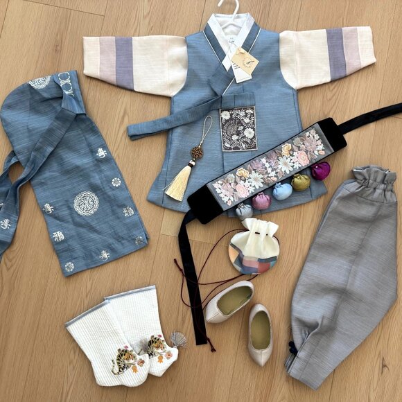 Korean Baby Boy’s Dohl Hanbok Set – 1st Birthday Outfit (Complete Set!) - Picture 1 of 9